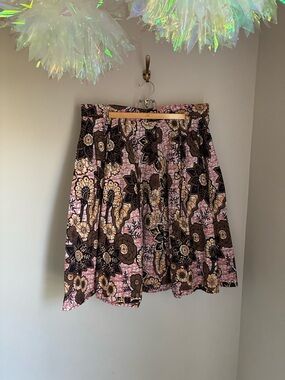 Francis‎ + Benedict Brown and Pink Floral African Print Skirt Size XL